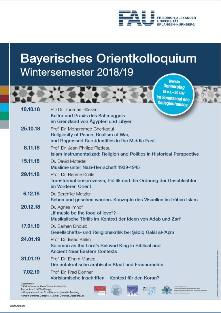 Zum Artikel "Bayerisches Orientkolloquium Wintersemester 2018/19"