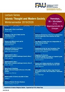 Zum Artikel "Ringvorlesung – Islamic Thought and Modern Society WS 2019/20"