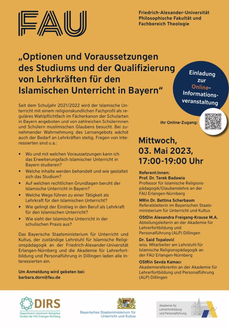 Infoveranstaltung zum Studiengang und Schulfach „Islamischer Unterricht“