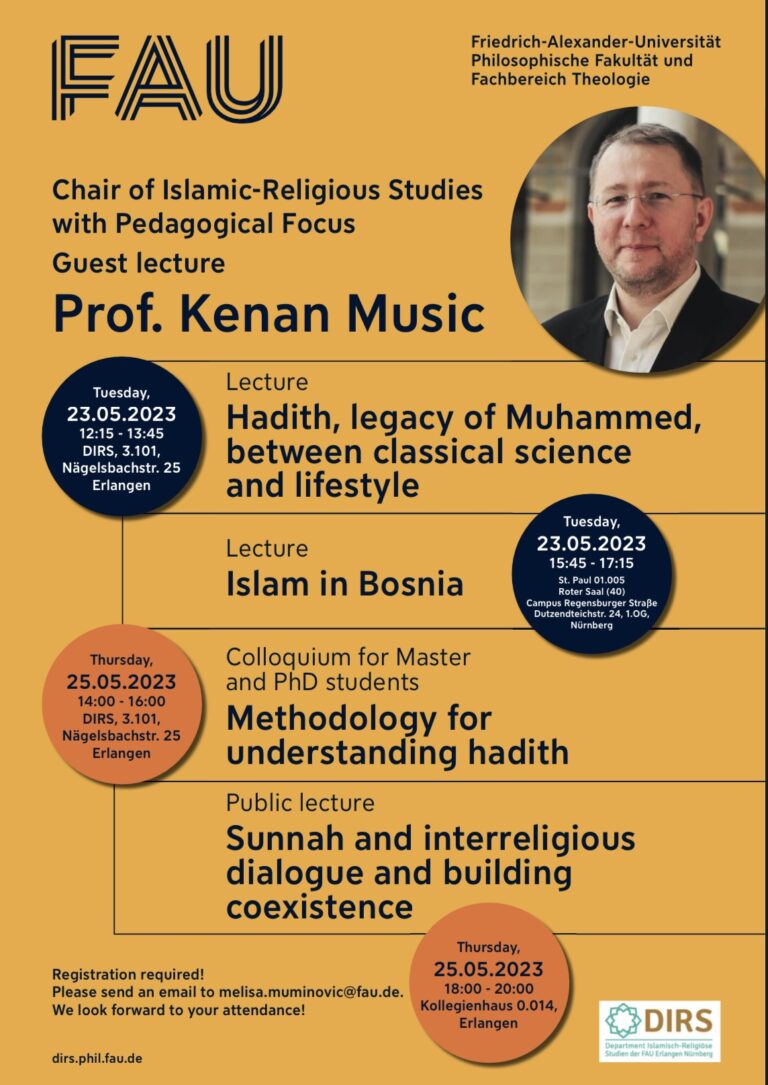 Chair of Islamic-Religious Studies with Pedagogical Focus Guest lecture Prof. Kenan Music