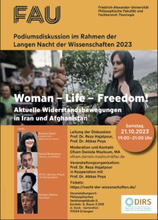 Zum Artikel "Woman-Life-Freedom! Podiusmdiskussion zur Langen Nacht der Wisschenschaften am 21.10.23"