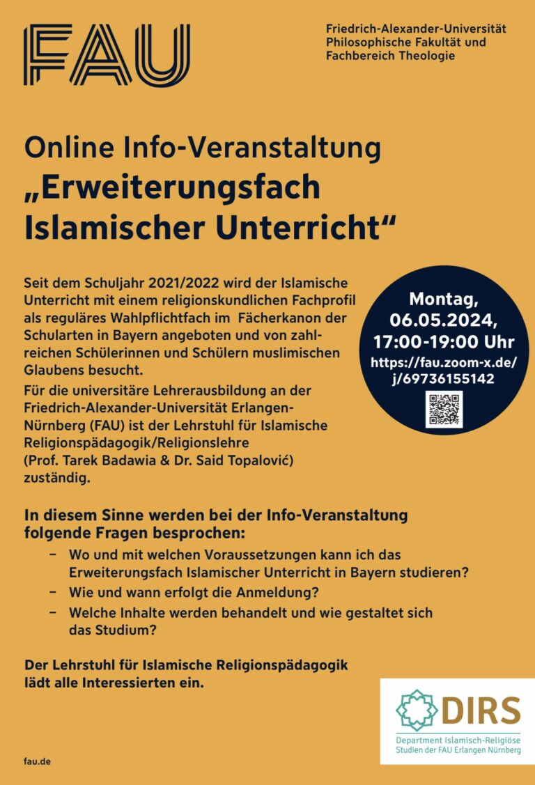 Einladung zur Online-Infoveranstaltung „Islamischer Unterricht“