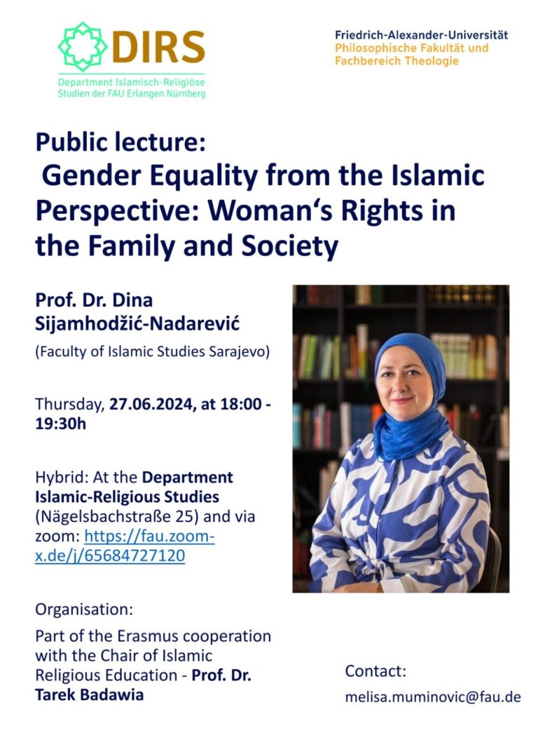 Öffentliche Vorlesung vin Prof. Sijamhodzic-Nadarevic am 27.06.24