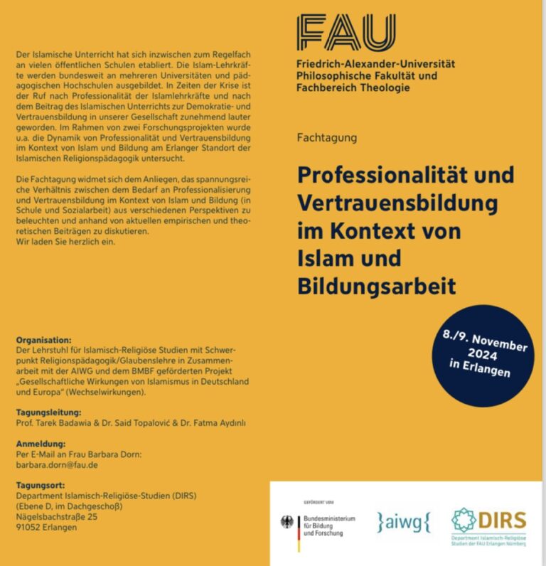 Fachtagung: Professionalität und Vertrauensbildung im Kontext von Islam und Bildungsarbeit